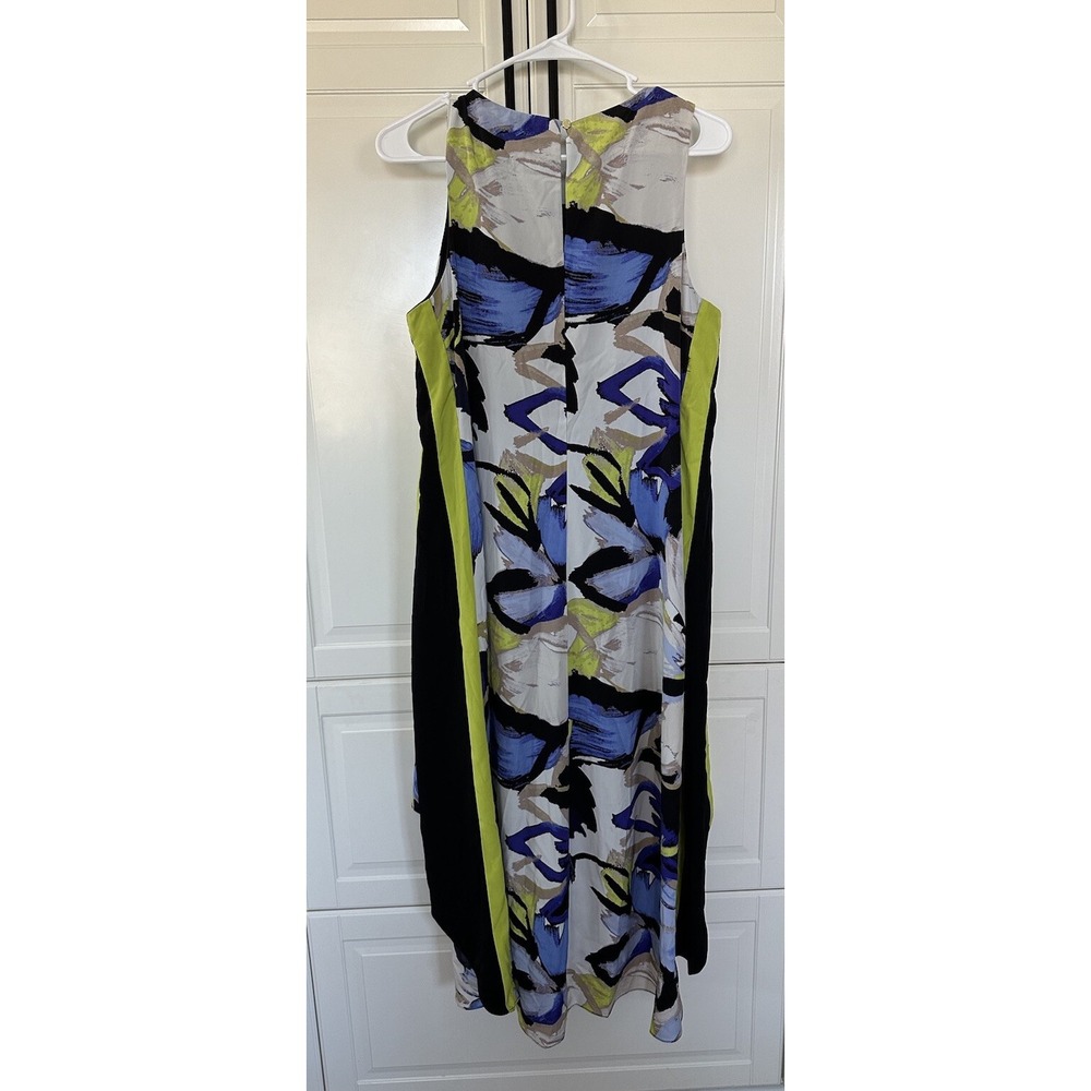 Vince Camuto Blue Yellow Floral Sheath Dress Size 10 - Picture 5 of 5